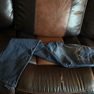 Classic Blue Bootcut Jeans with Faded Look